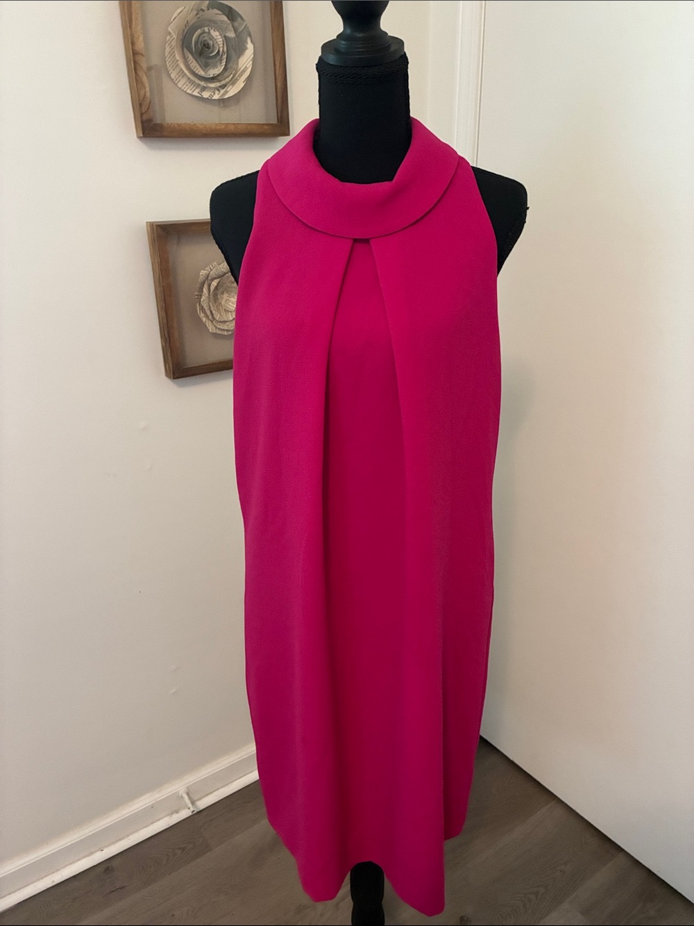 Trina Turk Fuchsia Pink Mock Neck Dress